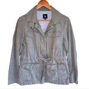Gap Gray Green Women's Short Cargo Jacket Small